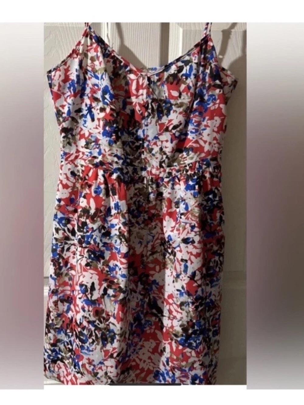 J.Crew Sundress Women Size 10 Multicolor Floral  Sleeveless V-Neck Lined Boho